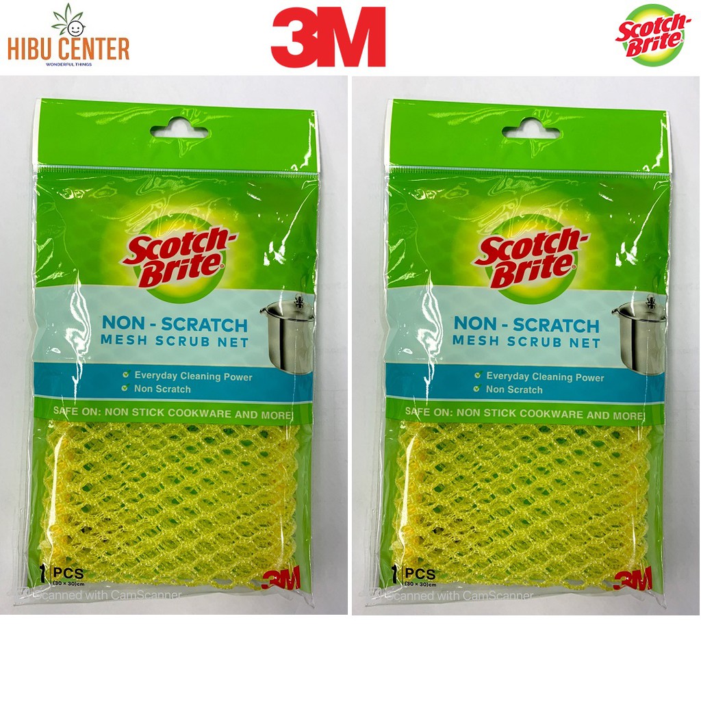 Combo 2 Gói 1 Lưới Cọ Rửa Không Trầy Xước 3M Scotch-Brite 30 x 30 cm - Non Scratch Mesh Scrub Net – Hàng Chính Hãng