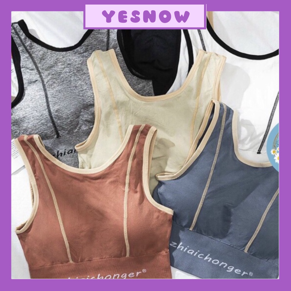 Áo Bra Ba Lỗ Viền Nổi tập gym yoga thể thao crotop sẵn đệm ngực hàng đẹp 660 chất đẹp, thoáng hút mồ hôi- Yesnow