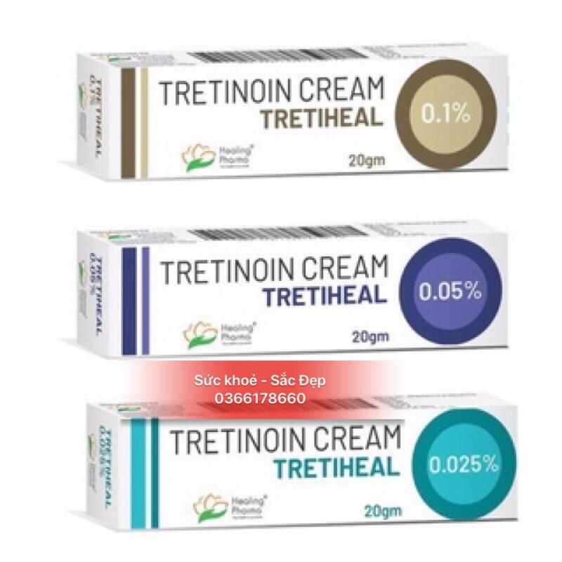 Tretinoin USP TRETIHEAL CREAM 0.025 0,05 0,2 20g kem chống lão hoá - Ấn Độ