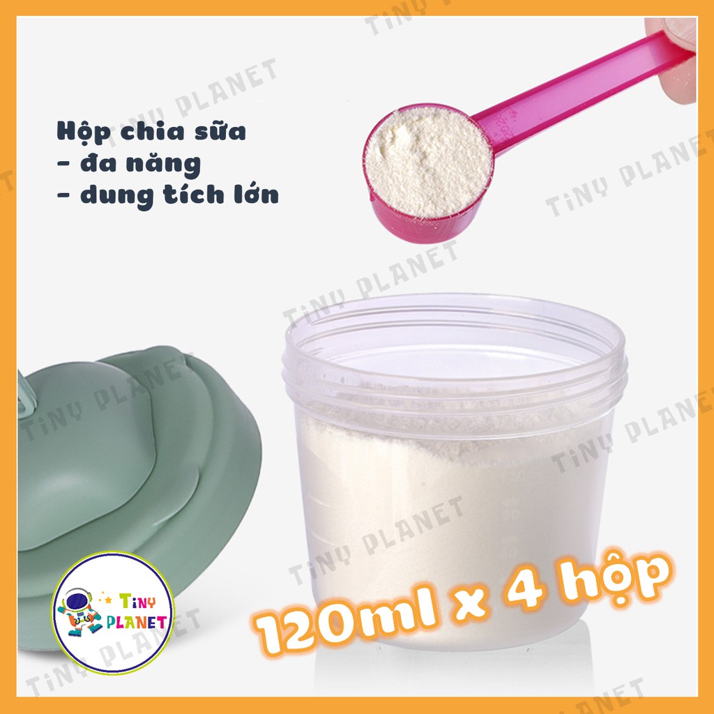 [MẪU MỚI 2021] Hộp chia sữa 4 ngăn và đựng đồ ăn dặm nhựa trong cho bé