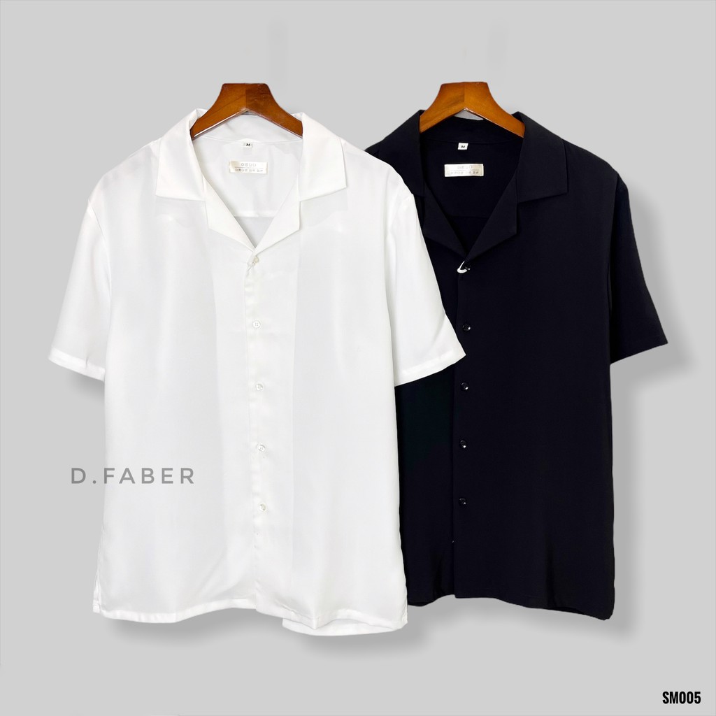 Áo sơ mi cổ vest ngắn tay BLAZER 005 vải lụa Hàn Quốc xuất xịn, unisex - D. Faber | BigBuy360 - bigbuy360.vn