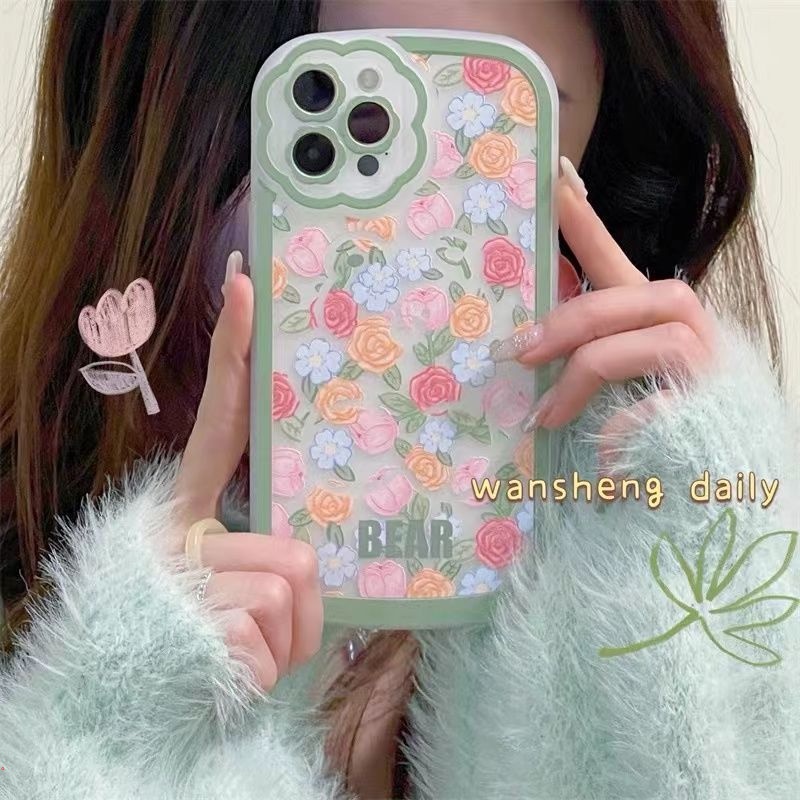 Ốp Điện Thoại Silicon Mềm Trong Suốt Họa Tiết Hoa Đơn Giản Cho IPhone 11 12 13 Pro Max X XR XS Max 7 8 Plus
