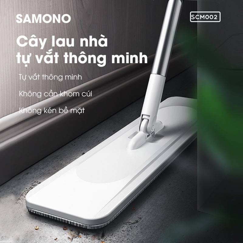 Cây lau nhà tự vắt thông minh SAMONO SCM002 đầu xoay 360 độ linh hoạt lau mọi ngóc ngách - Bảo hành chính hãng