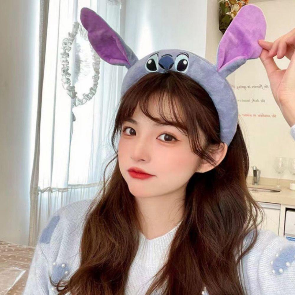 26EDIE Băng Đô Cài Tóc Rửa Mặt Trang Điểm Hình Gấu Hoạt Hình Bằng Lông Nhung Dễ Thương