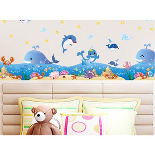Decal Chân Tường Cá Heo