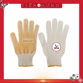 Găng tay dệt kim & có đốm chấm nhựa pvc ingco hgvk05