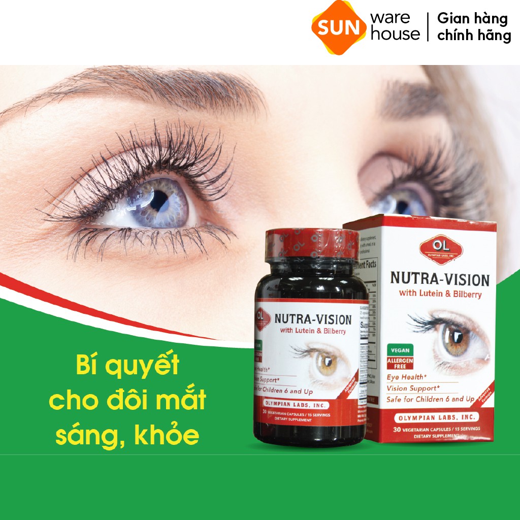 Viên Uống Bổ Mắt OLYMPIAN LABS Nutra-Vision Tăng Cường Thị Lực, Cho Đôi Mắt Khoẻ Mạnh 30 Viên