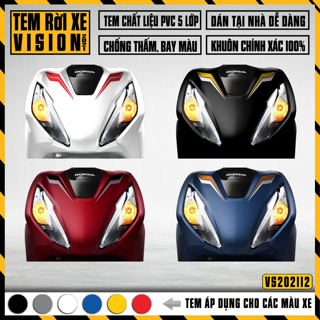 Tem Rời Xe Vision 2015 - 2022 Mẫu 110 Cách Điệu | VS12 | Decal Dán Xe Vision Cắt Khuôn Sẵn, Chống Nước
