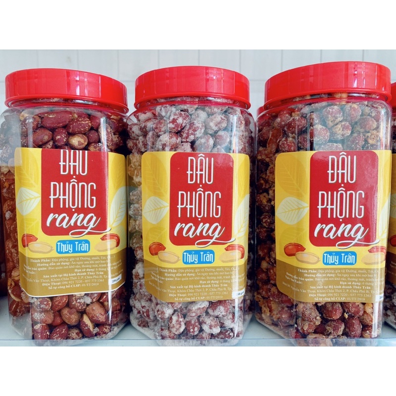 Combo 3 hủ Đậu Phộng (Đường, Muối và Tỏi Ớt) 500gr/hủ