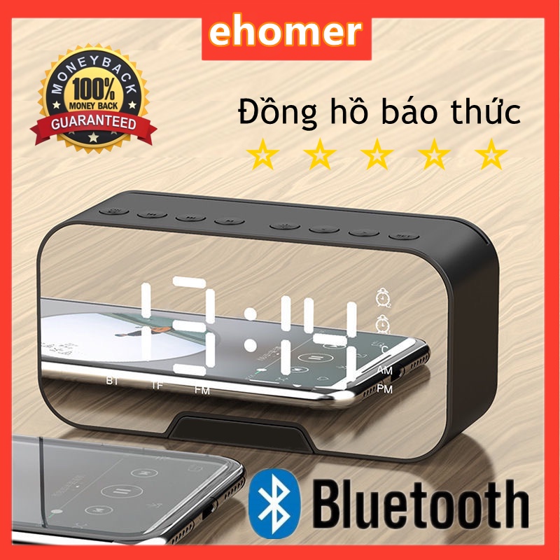 Loa bluetooth Đồng hồ báo thức G10, Loa không dây di động Đài FM, Màn hình gương, Loa siêu trầm âm thanh nổi