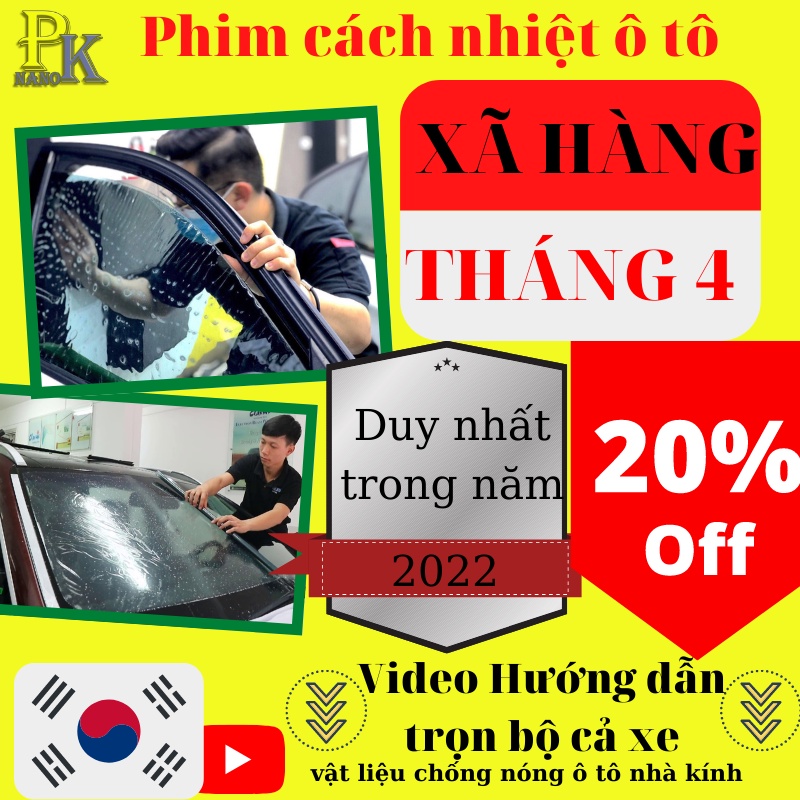 Combo phim cách nhiệt ô tô, decan cách nhiệt chống nắng ô tô, 3m film cách nhiệt ô tô, Giảm nóng 97%,Nanopk