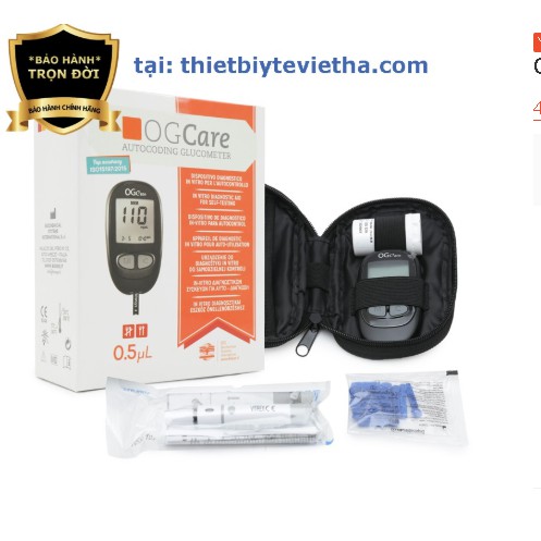 Máy đo đường huyết OG Care (nhập Ý) +25 que thử tặng 100 kim