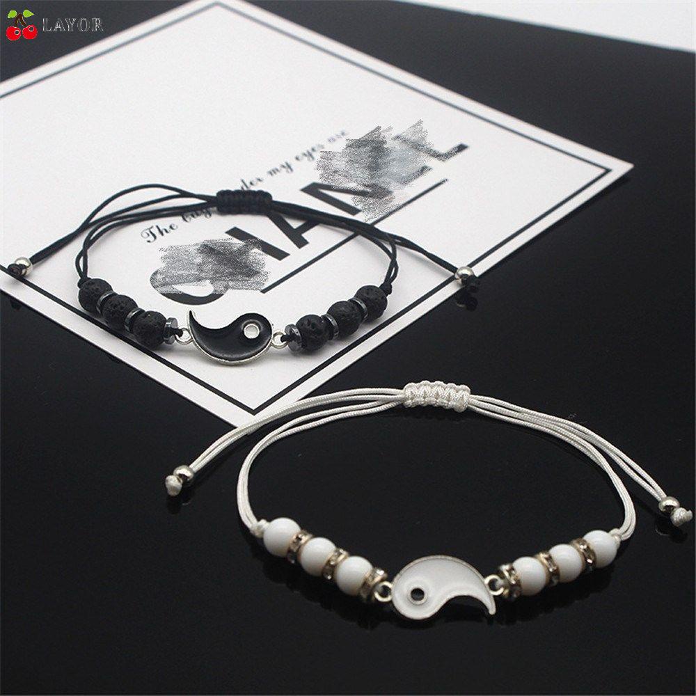 Bộ 2 Vòng Tay Bện Dây Kiểu BFF Thời Trang Làm Quà Tặng Sinh Nhật Cho Cặp Đôi