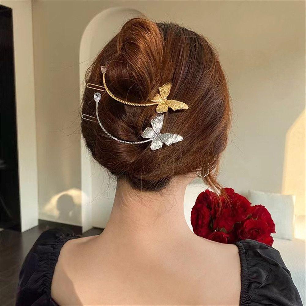 HS Set 2 Kẹp Tóc Kim Loại Thời Trang Cho Nữ