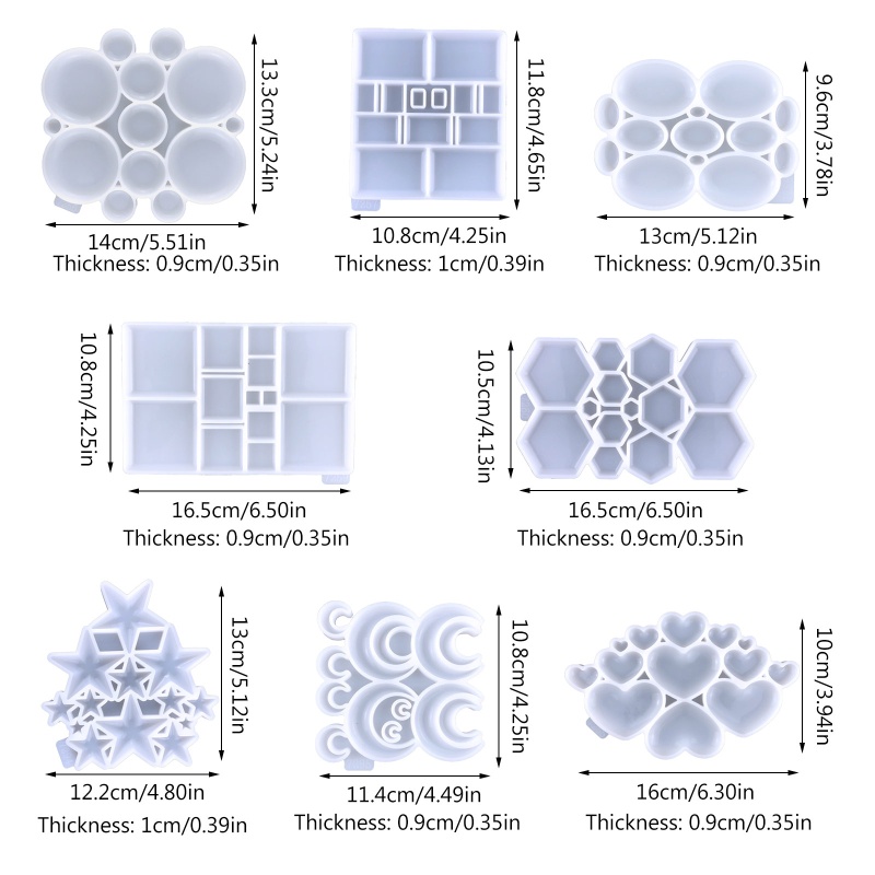 Khuôn Silicone Làm Mặt Trang Sức Thủ Công Hình Học