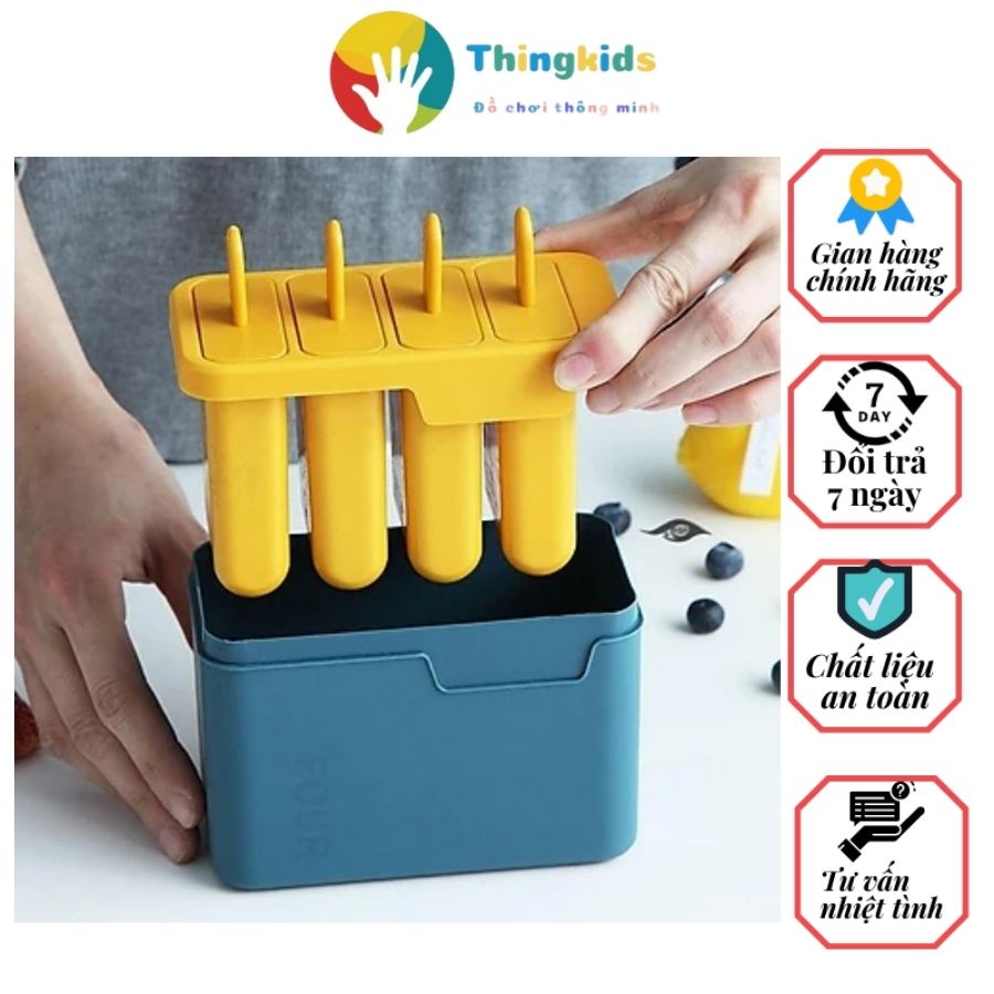 Khuôn làm kem 4 ngăn tiện lợi, xinh xắn giúp giải nhiệt mùa hè - Thingkdis