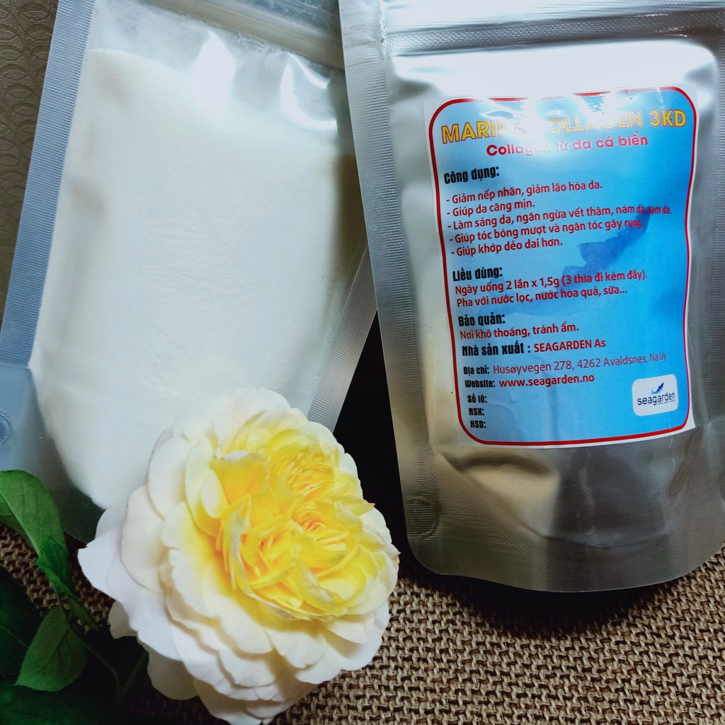 Collagen da cá Tuyết nguyên chất 100% 100g giúp da sáng mịn, mờ nếp nhăn