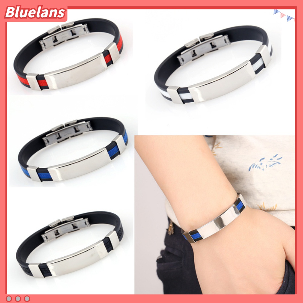 Bluelans♡ Vòng Tay Silicone Thời Trang Cho Nam