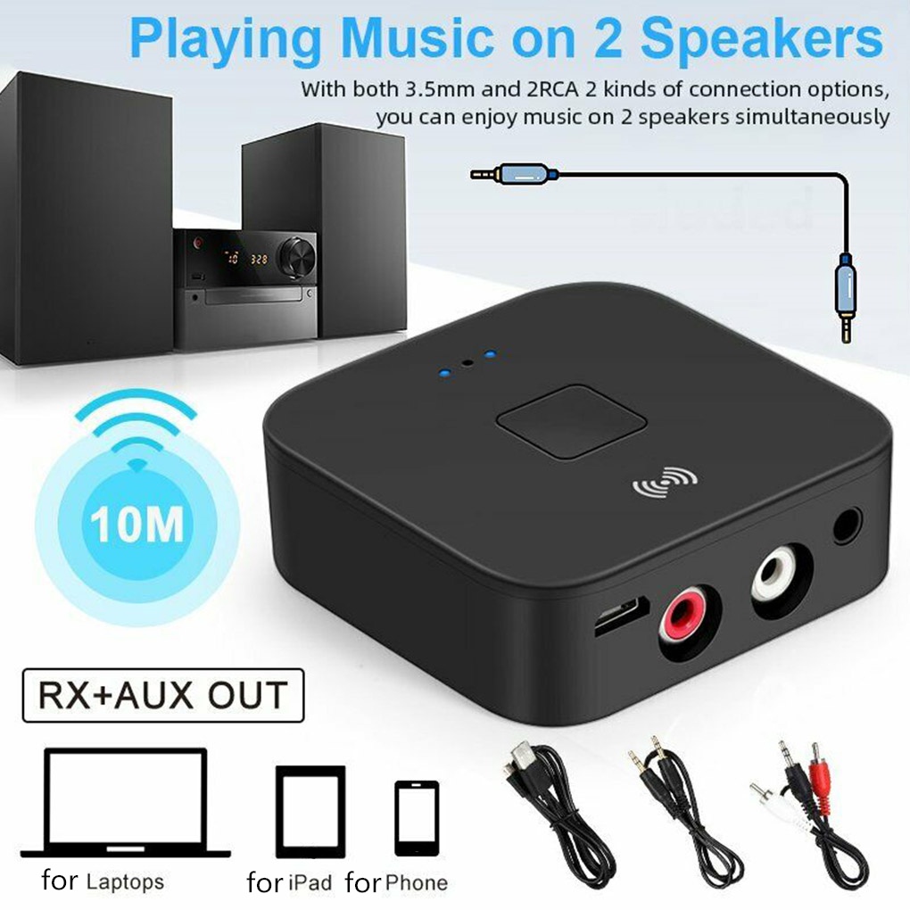 Bluetooth 5.0 RCA Audio Receiver APTX 3.5mm AUX Jack Music Wireless Bluetooth Adapter With NFC for C