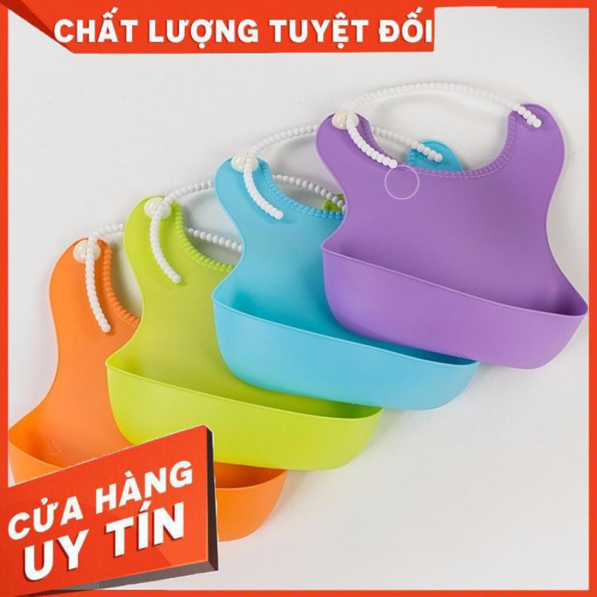 Yếm máng nhựa dẻo cao cấp CHO BÉ TẬP ĂN DẶM