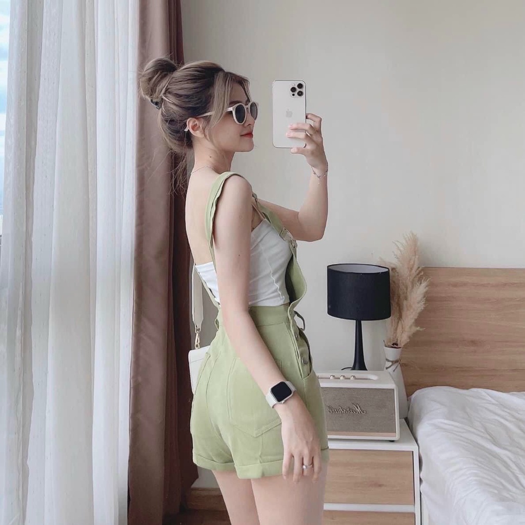 Set yếm đùi trơn màu kèm áo ống dễ thương,set yếm basic nhiều màu sắc đi chơi năng động, cá tính
