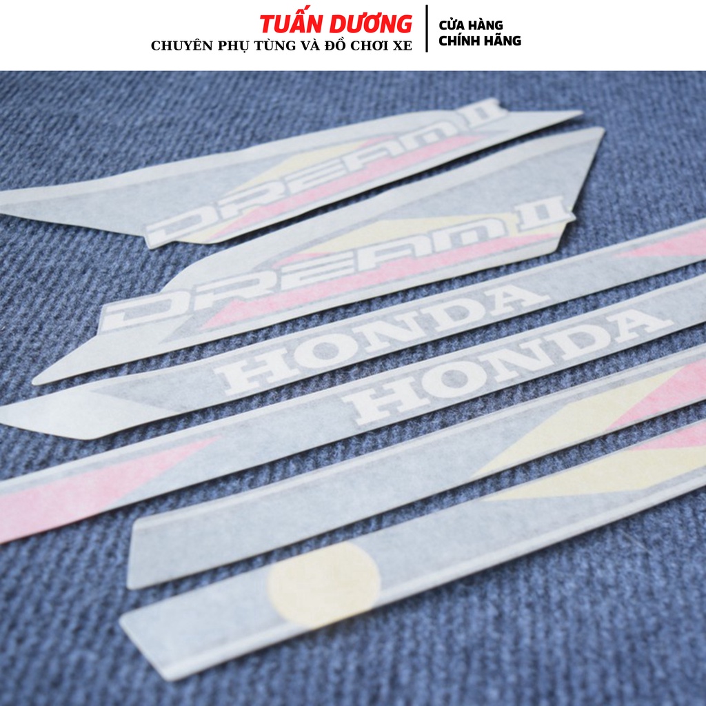 Tem xe DREAM thái Hồng kèm tem thông số [ LOẠI CAO CẤP ] Tem hàng đẹp lắp được cả dream thái và dream việt các đời
