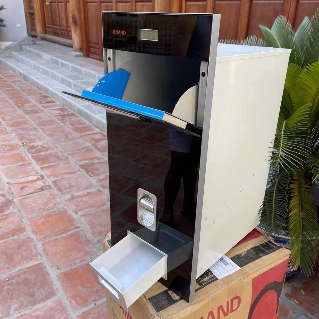 Thùng Gạo Thông Minh Mặt Gương HIỂN THỊ ĐIỆN TỬ SHAN Tủ Bếp Màu ĐEN- Bảo Hành Vĩnh Viễn