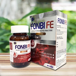 ❤️SẮT BẦU CHÍNH HÃNG👍 Bổ sung Sắt, Axit Folic cho mẹ Bầu trước và sau sinh, người thiếu máu thiếu sắt - FONBI FE(LỌ 30v)