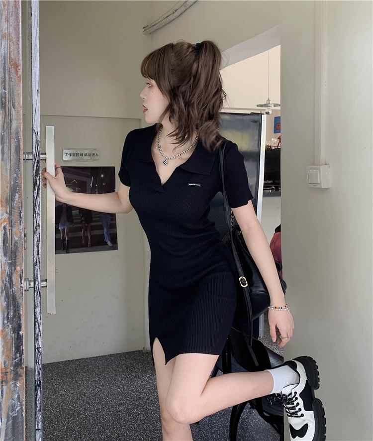 Đầm Dệt Kim Cổ Bẻ Phong Cách Mùa Hè Mới 52820