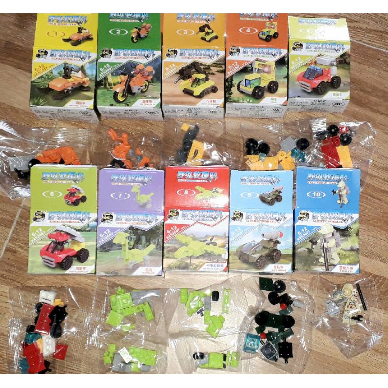 Sét 10 hộp lắp ráp LeGo_Đội Xe Cứu hộ hiện trường 52007 có nhiều chi tiết bằng nhựa