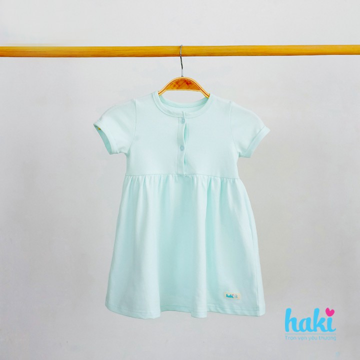 Váy bé gái cotton cộc tay Haki HK187 (xanh mint)