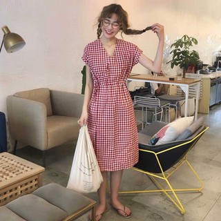 [GIÁ SỈ] Váy kẻ caro cổ V (Sỉ từ 5sp bất kỳ)