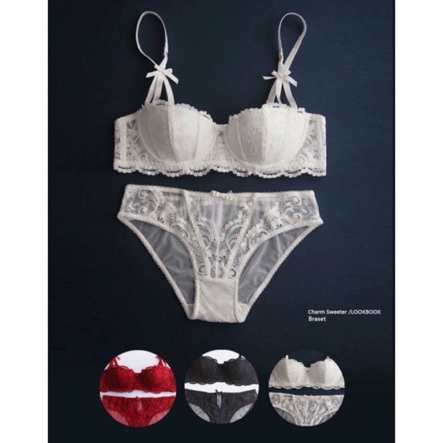 Bộ Đồ Lót Quả Ngang Có Gọng Đệm Mỏng Ren Gợi Cảm Cao Cấp (B051)