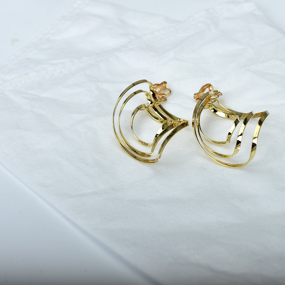 Khuyên tai dạng kẹp không xỏ lỗ kiểu dáng hình học cho nữ