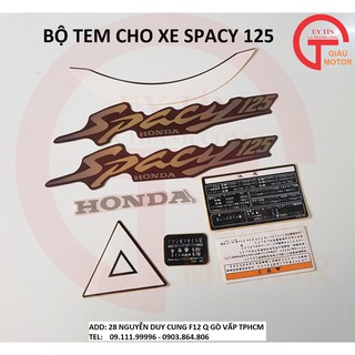 BỘ TEM CHỮ SPACY VÀ TEM THÔNG SỐ DÁN XE MÁY BỀN, ĐẸP
