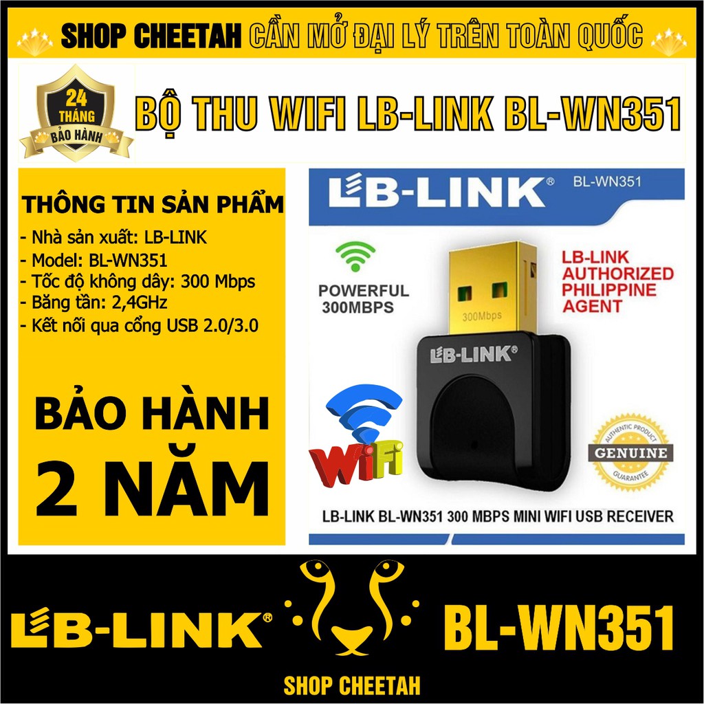 Bộ thu Wifi LB-LINK BL-WN351 – CHÍNH HÃNG – Bảo hành 24 tháng – Tốc độ truyền tải không dây 300Mbps