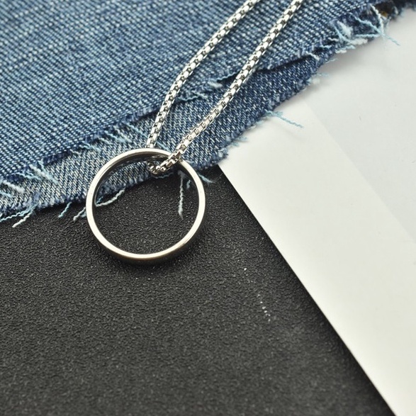 Vòng cổ nam nữ unisex dây chuyền Kuu Studio màu bạc Titan đẹp phụ kiện thời trang - R Chain