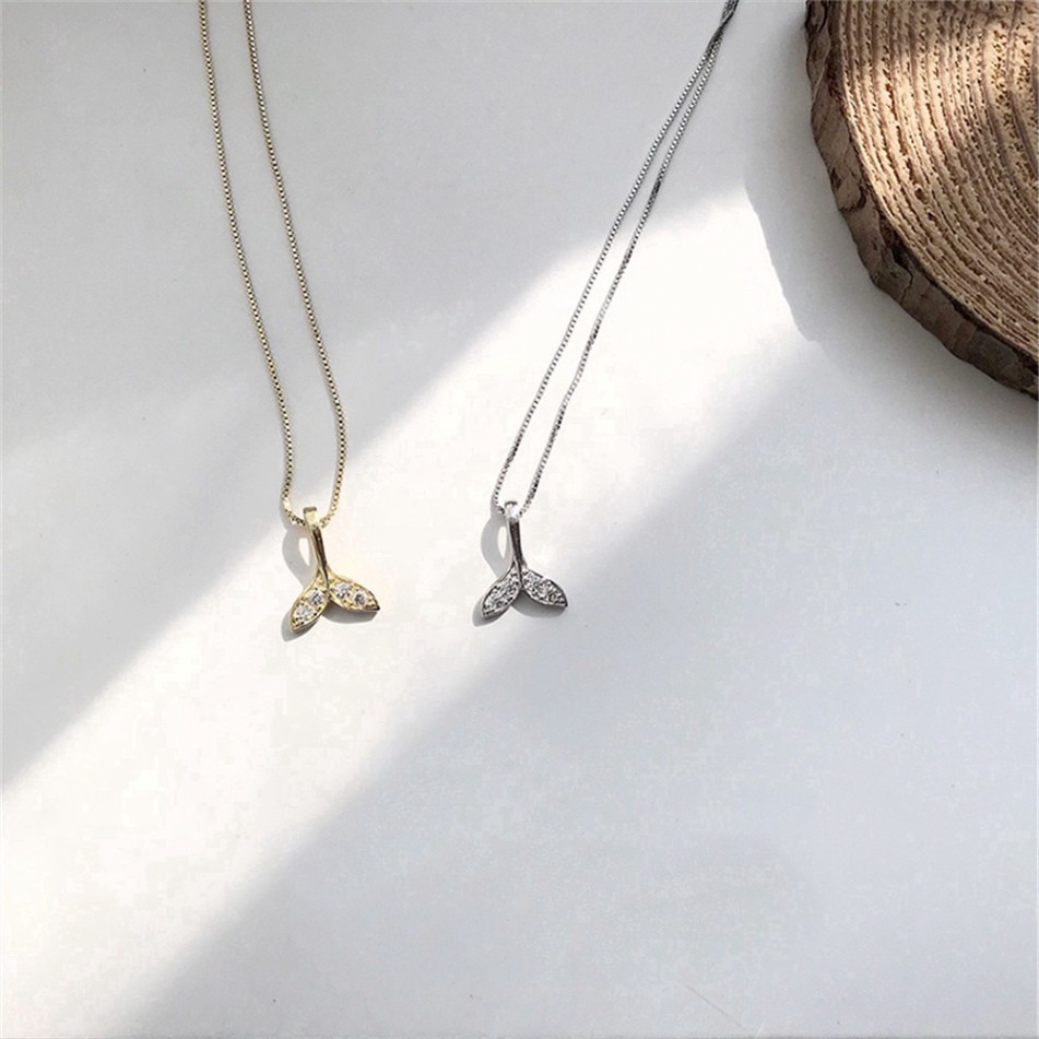 Sale 69% dây chuyền vòng cổ charm thời trang nữ đơn giản bạc 925 Mermaid Tail Mặt, Bạc Giá gốc 21000đ- 18F84-5