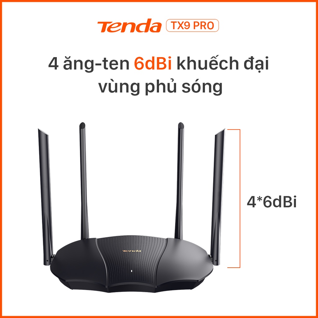 Tenda Thiết bị phát Wifi Tenda TX9 Pro Chuẩn Wifi 6 AX3000Mbps phát wifi xuyên tường