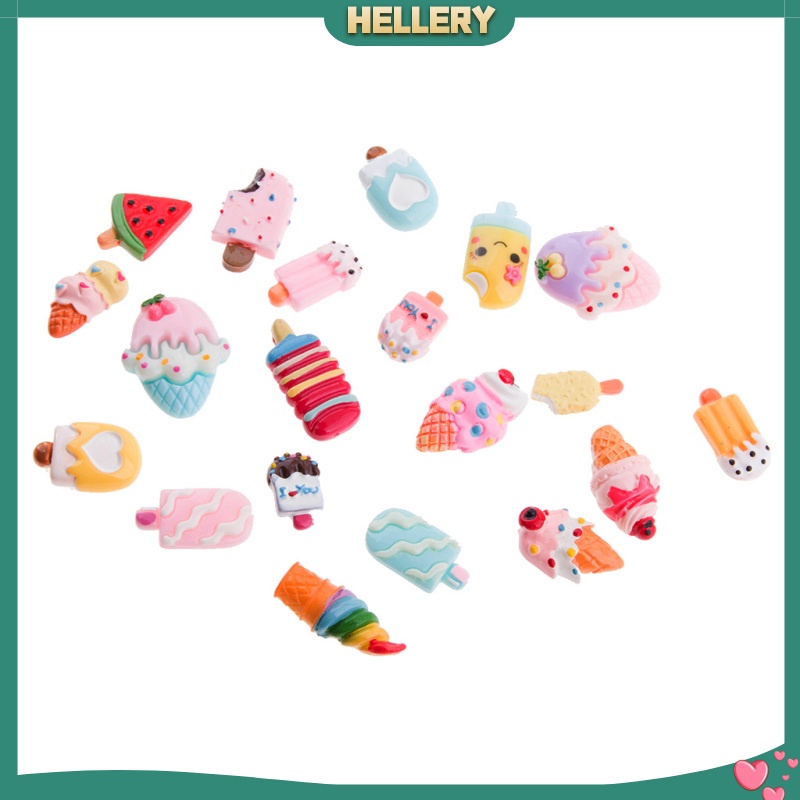 Set 20 Phụ Kiện Làm Trang Trí Sổ Tay Hình Que Kem Hoạt Hình DIY