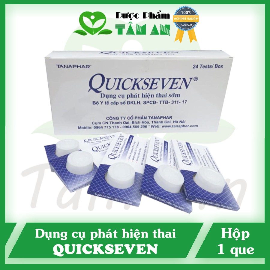 Que thử thai Quickseven ⚡ 𝑪𝒉𝒊́𝒏𝒉 𝒉𝒂̃𝒏𝒈 ⚡ Test thử thai hai vạch sớm nhanh hiệu quả tức thì - Hộp 1 que