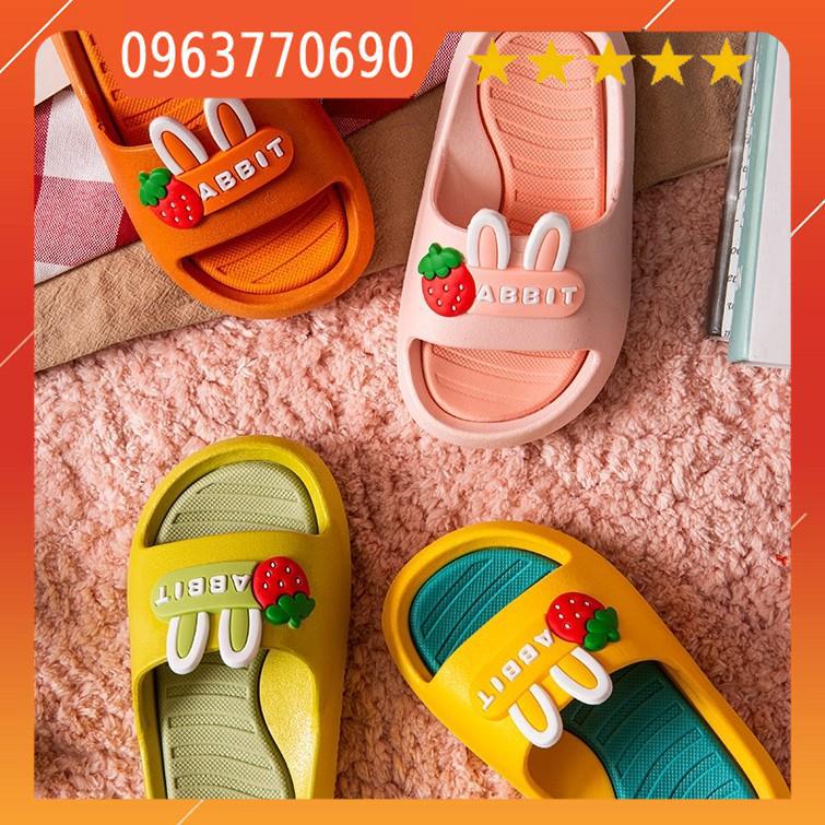 Dép Cho Bé Trai Bé Gái FREESHIP Dép Quai Ngang Tai Thỏ RABBIT Siêu Mềm Cực Nhẹ Êm Chân Chống Trơn Trượt Bé 2->14 Tuổi