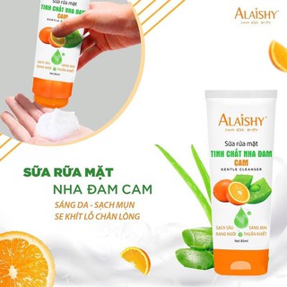 Sữa rửa mặt tinh chất nha đam cam Alaishy 80ml