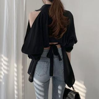 Áo sơ mi hở lưng cột dây thời trang cho nữ