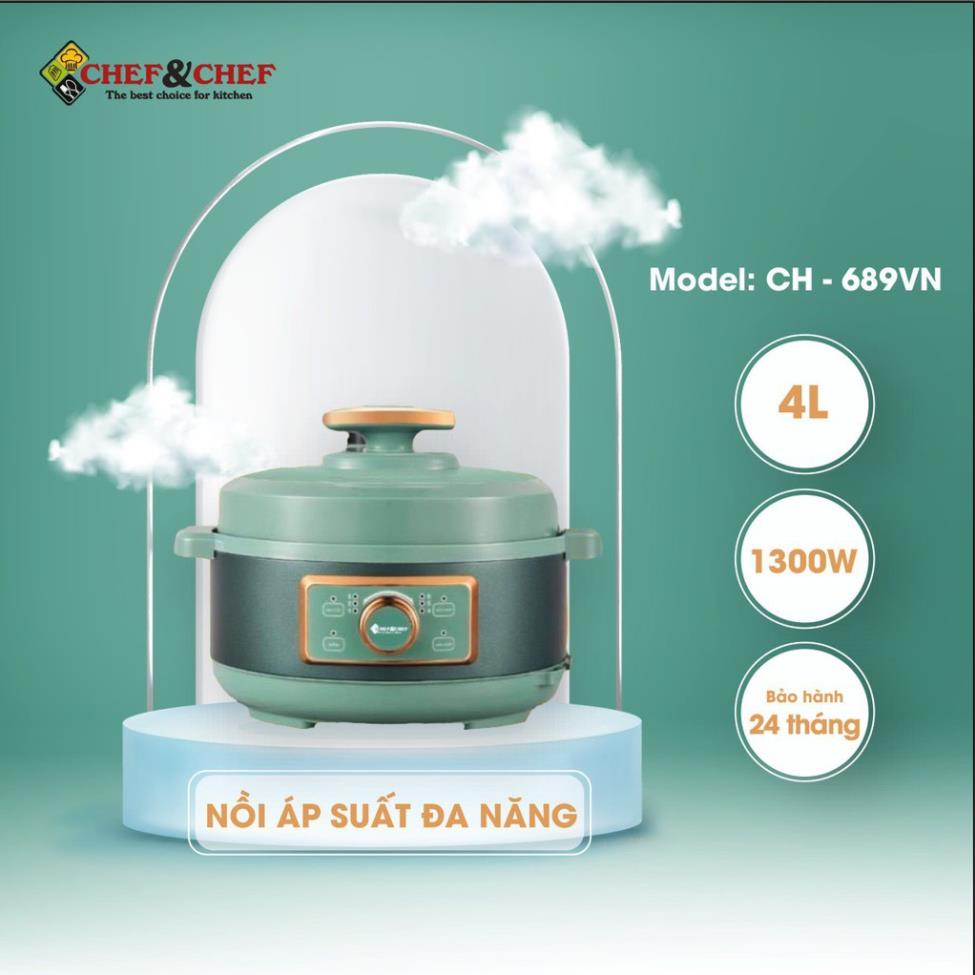 Nồi Áp Suất Đa Năng CHEF&amp;CHEF 689VN sở hữu 6 chức năng và có thể thay thế được các thiết bị khác trong gia đình