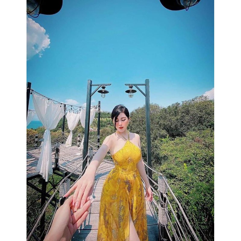 ĐẦM MAXI YẾM ĐAN LƯNG XẺ TÀ