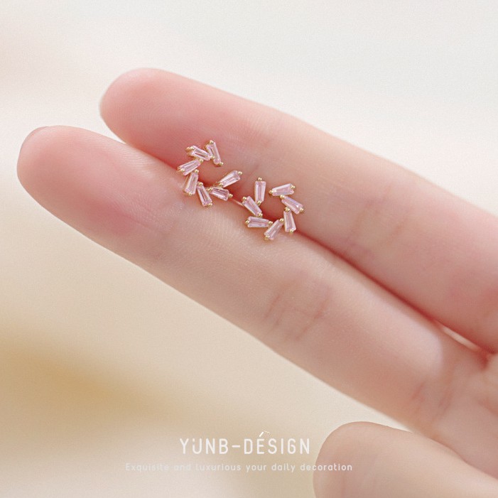 Bông Tai Mạ Bạc 925 Đính Đá Thạch Anh Tím Thời Trang Cho Nữ