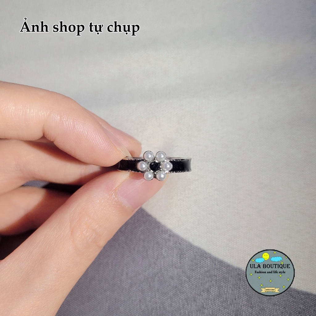 Cặp nhẫn hở mạ bạc s925 Ula shop đính đá bông hoa xinh xắn lấp lánh Hàn Quốc NDD2