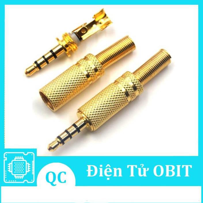 Jack Audio 3.5mm Kim Loại Màu Vàng Chân Hàn Jack Âm Thanh Chế Tai Nghe Loa Nghe Nhạc