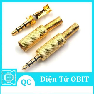 Jack Audio 3.5mm Kim Loại Màu Vàng Chân Hàn Jack Âm Thanh Chế Tai Nghe Loa Nghe Nhạc